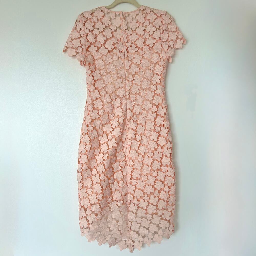 Shoshanna Marcella Lace Dress Blush Pink Anthropologie Floral Midi Size 4 - Picture 6 of 16